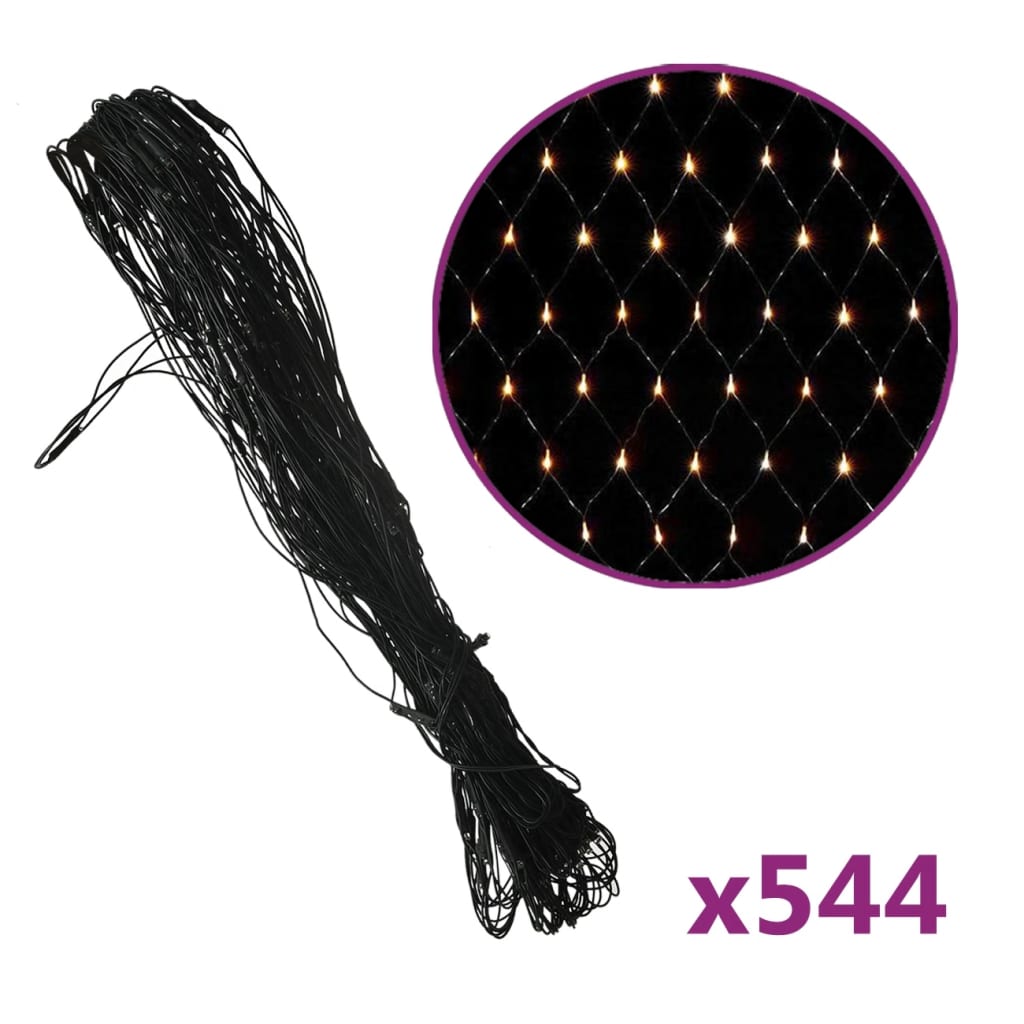 vidaXL red de luces navidad LED blanco cálido 4x4m interior/exterior