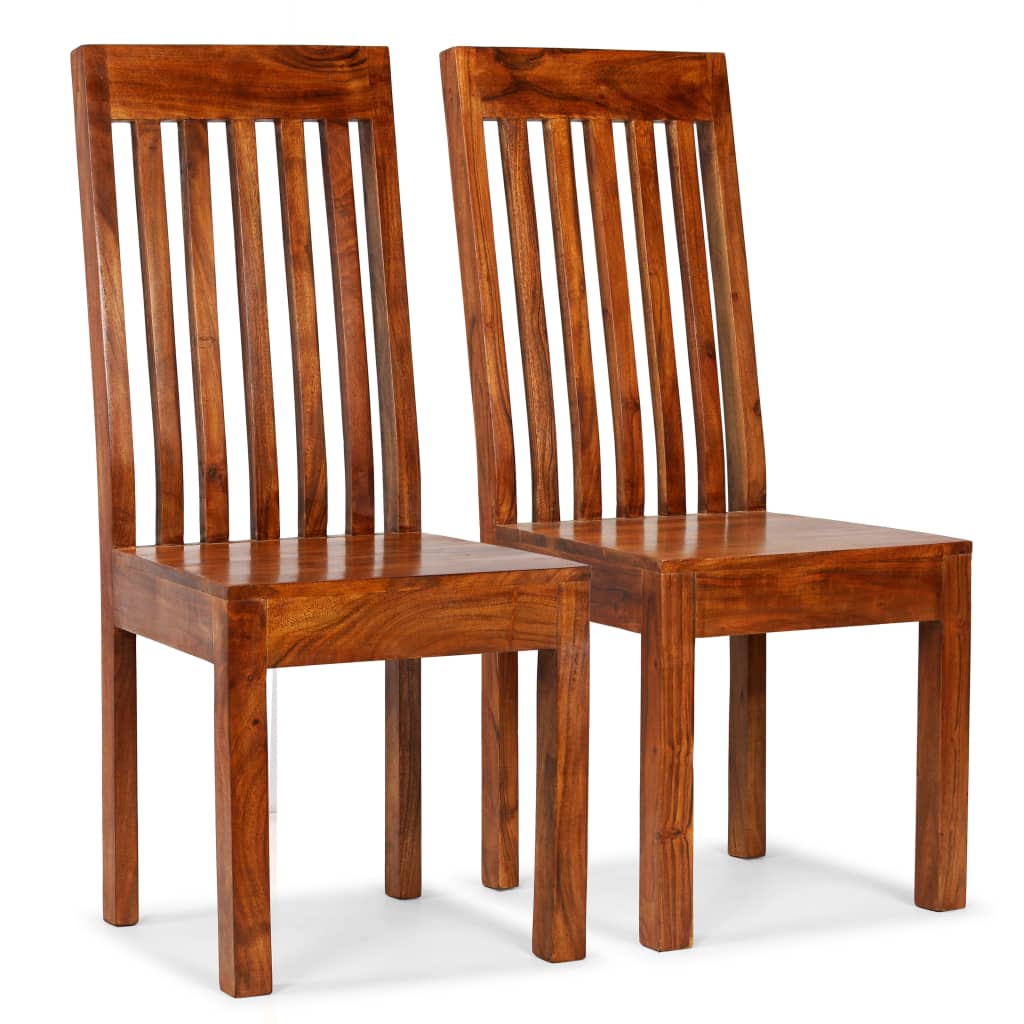 Sillas de comedor modernas 2 uds madera maciza acabado miel qweo1506