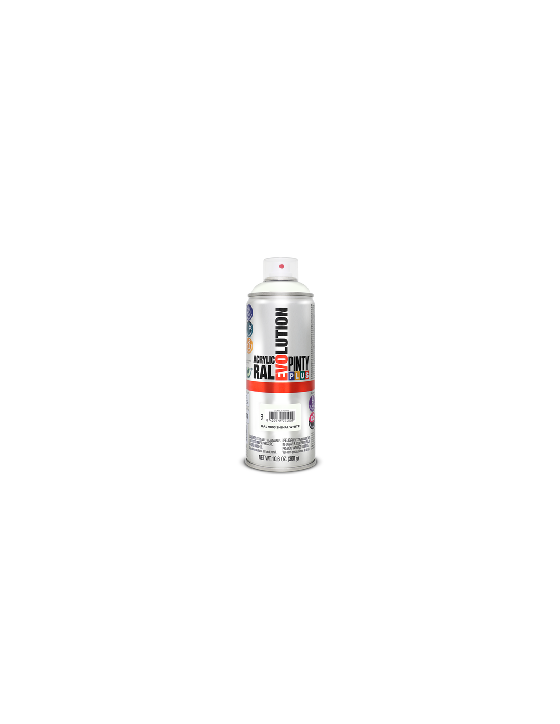 Spray acrilico brillante pintyplus ral 400 ml (ral 9003 blanco señales)