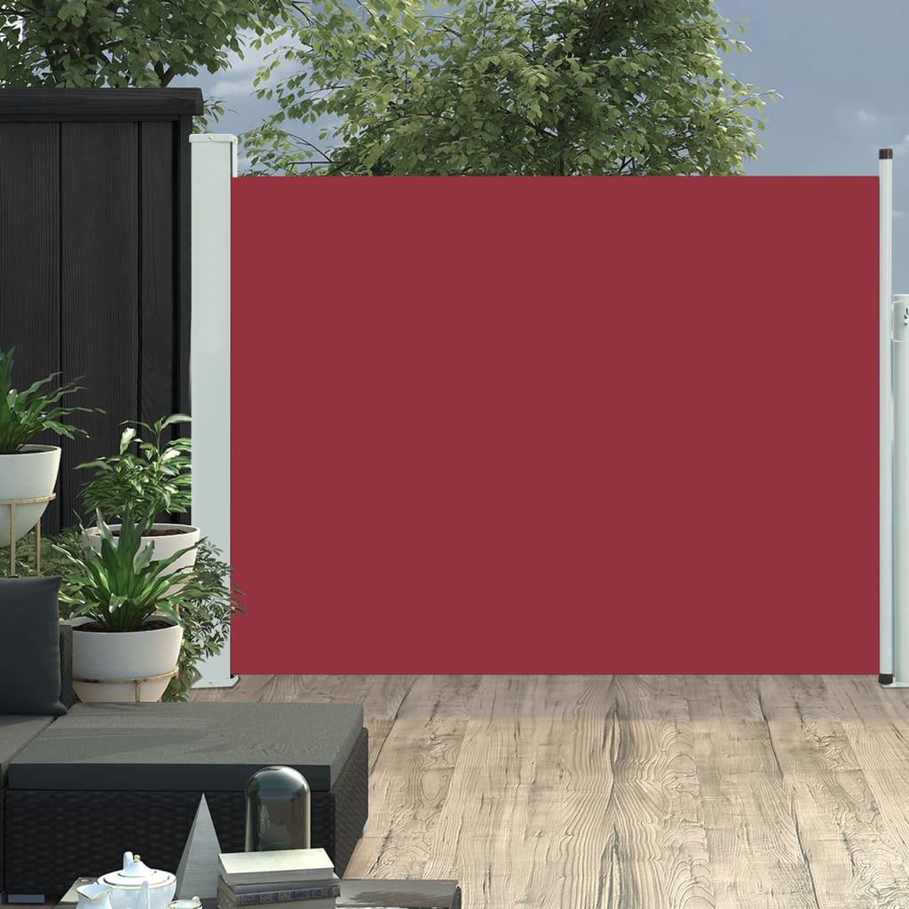 Toldo lateral retráctil de jardín rojo 140x500 cm ety5362109