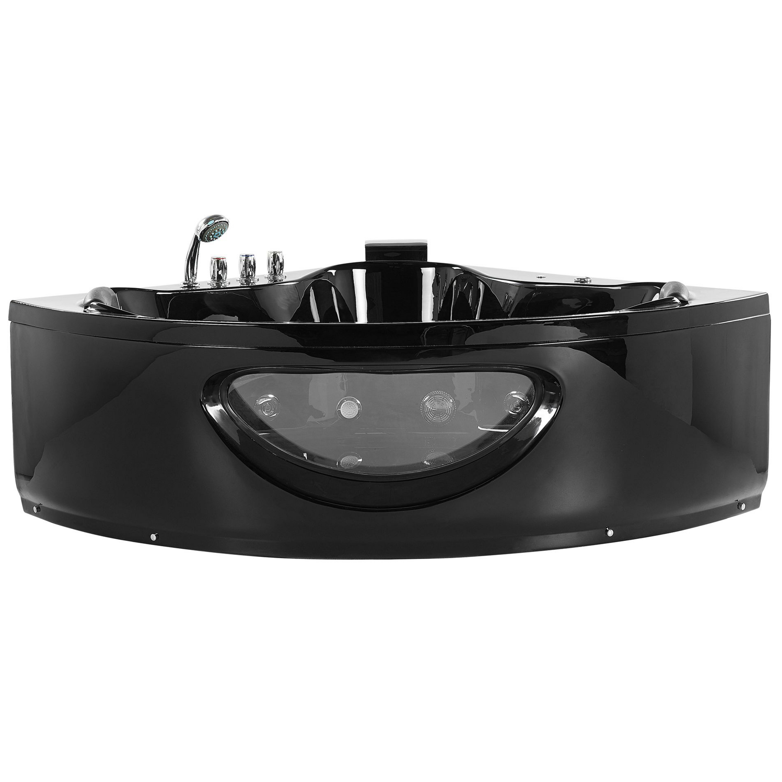 Bañera de hidromasaje LED esquinera tocoa 190 x 138 cm negro