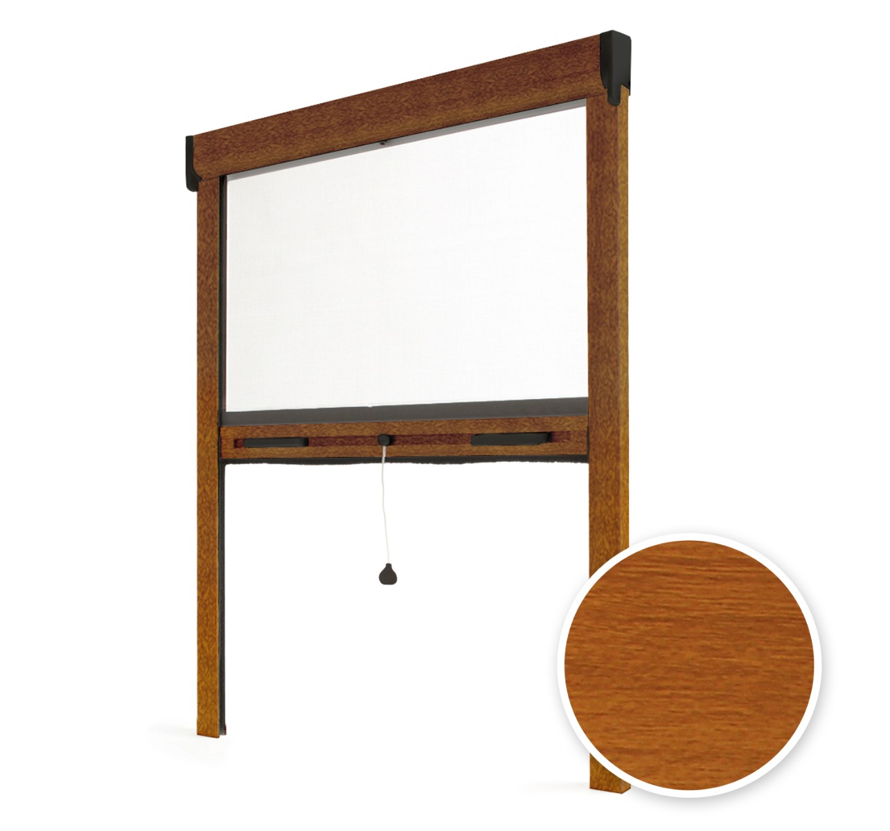 Mosquitera enrollable para ventana 100x160 cm - roble dorado
