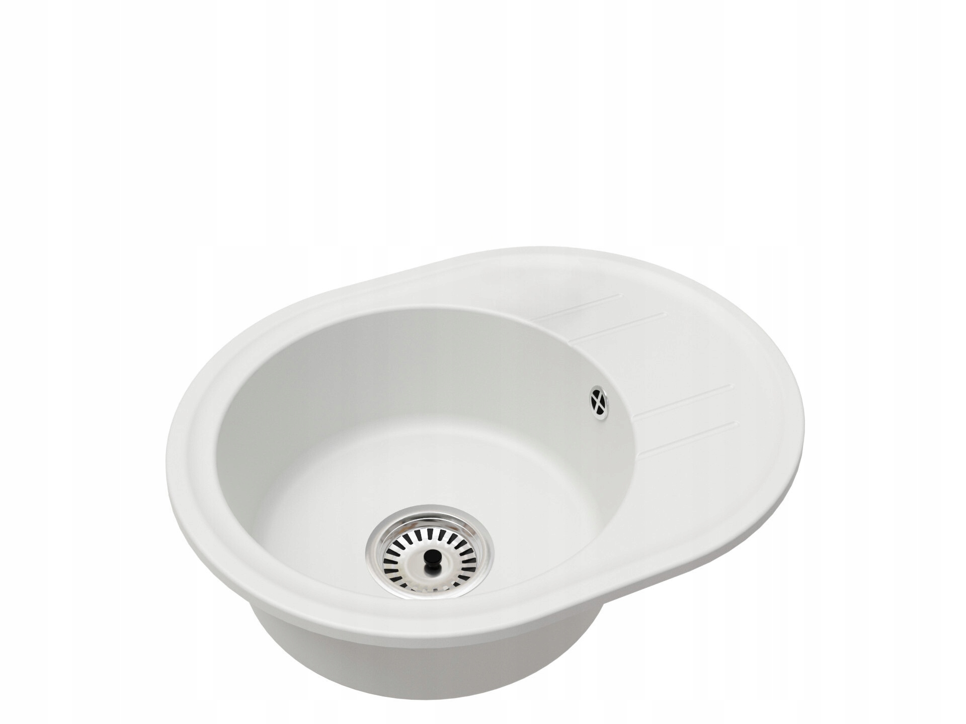 Fregadero cocina blanco 37,5x37,5cm, fregadero granito 1 seno + sifón