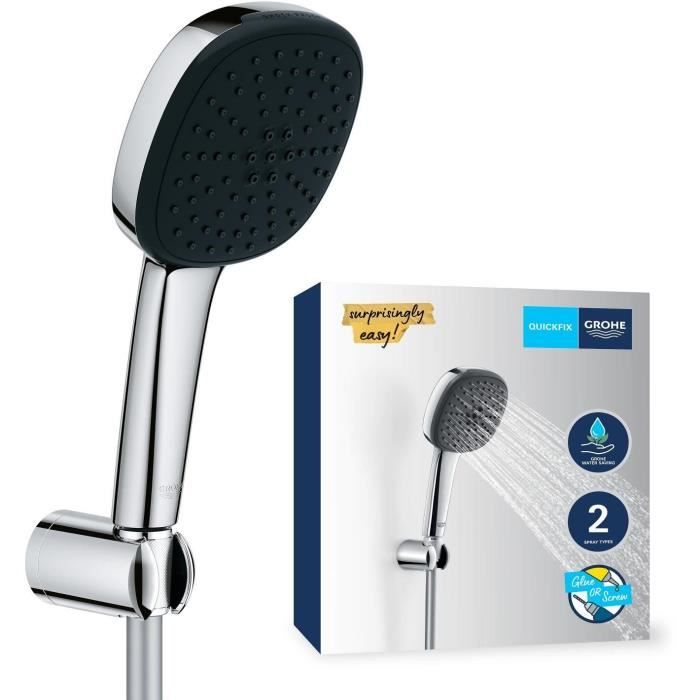 Set de ducha con rociador de 2 chorros, soporte y flexo - grohe vitalio com