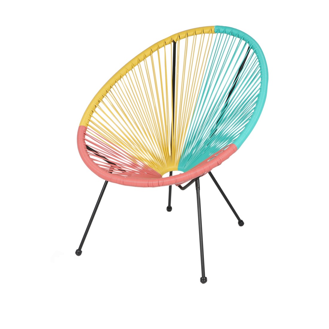 Sillón de jardín redondo de resina en colores multicolor 56x88x72 cm