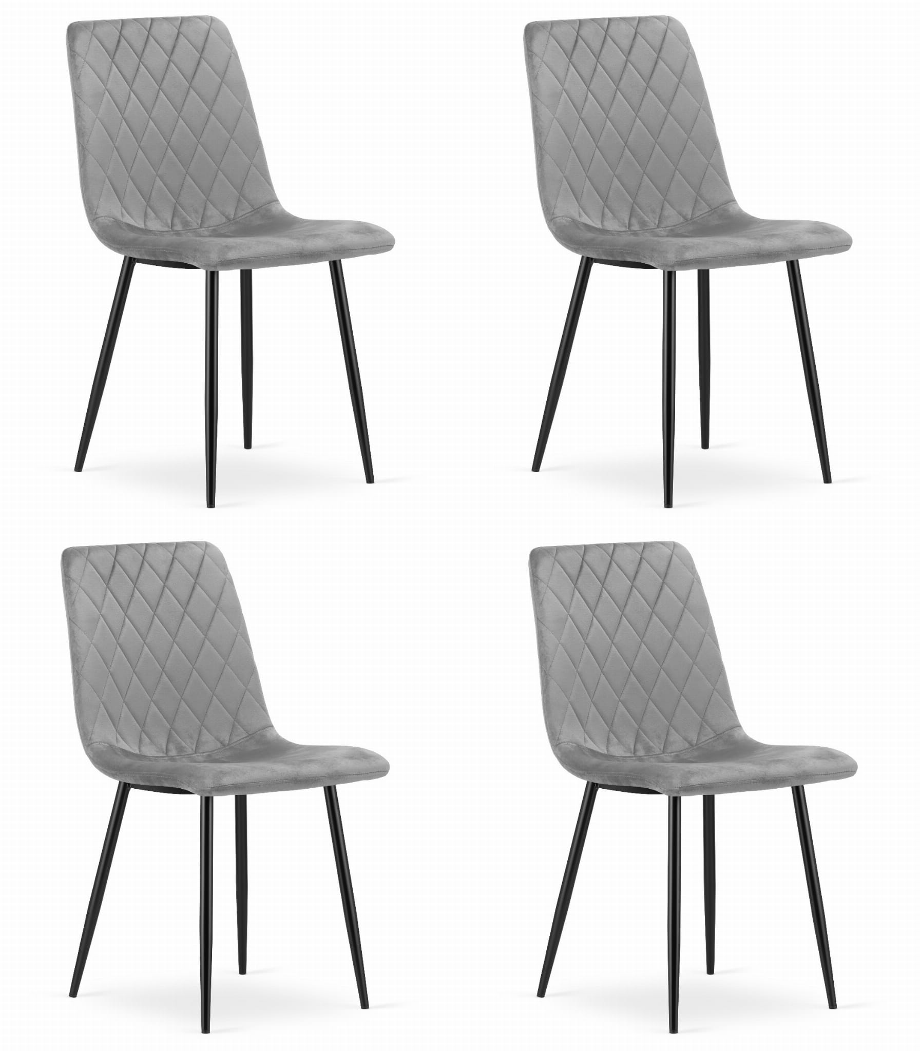 Silla valora turin, terciopelo gris claro, diseño ergonómico (x4)