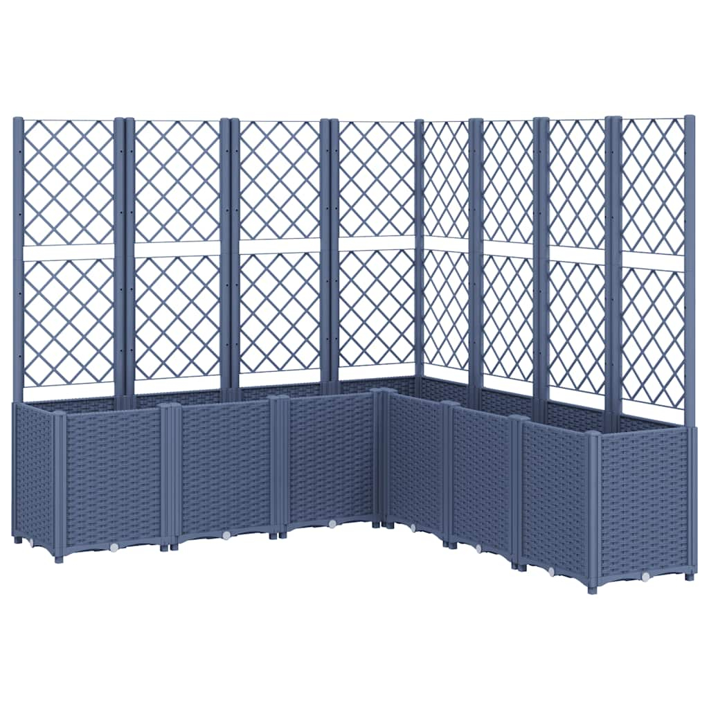vidaXL jardinera con enrejado pp azul gris 160x160x140 cm