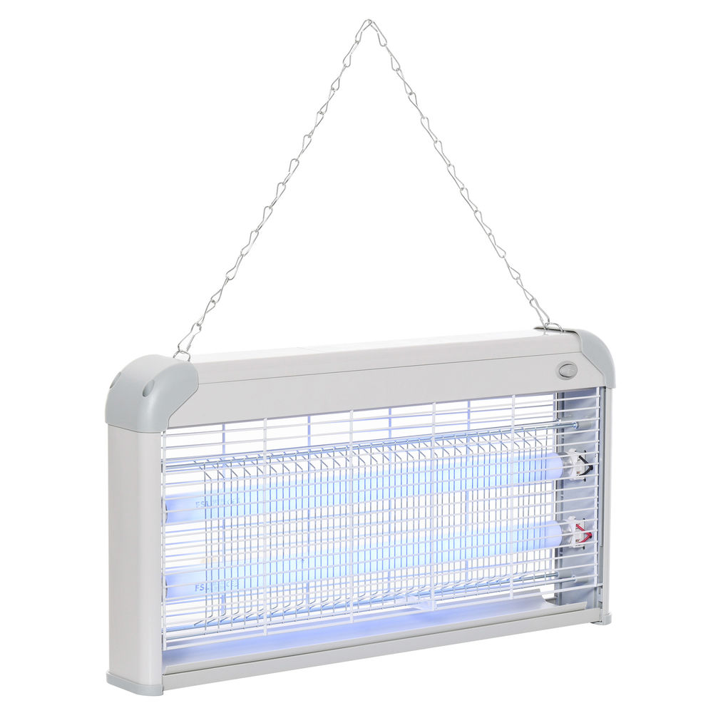 Antimosquitos eléctrico 48.5x8.5x26.5 cm metal y abs color gris Outsunny