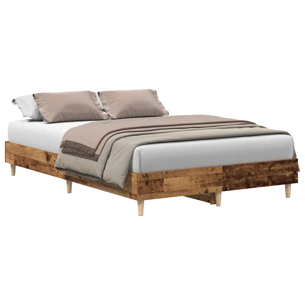 vidaXL estructura de cama sin colchón madera vieja 135x190 cm madera