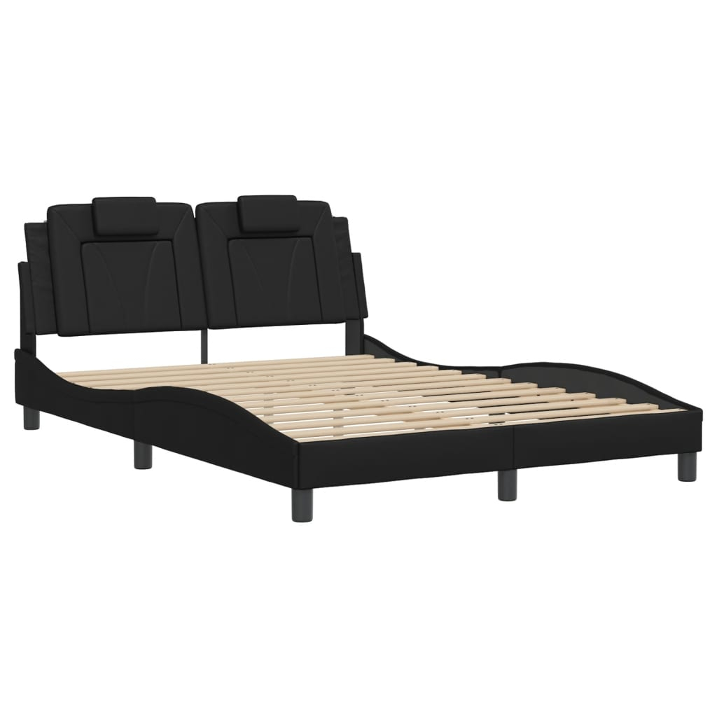 vidaXL estructura de cama viana con LED sin colchón negro 140x190 cm