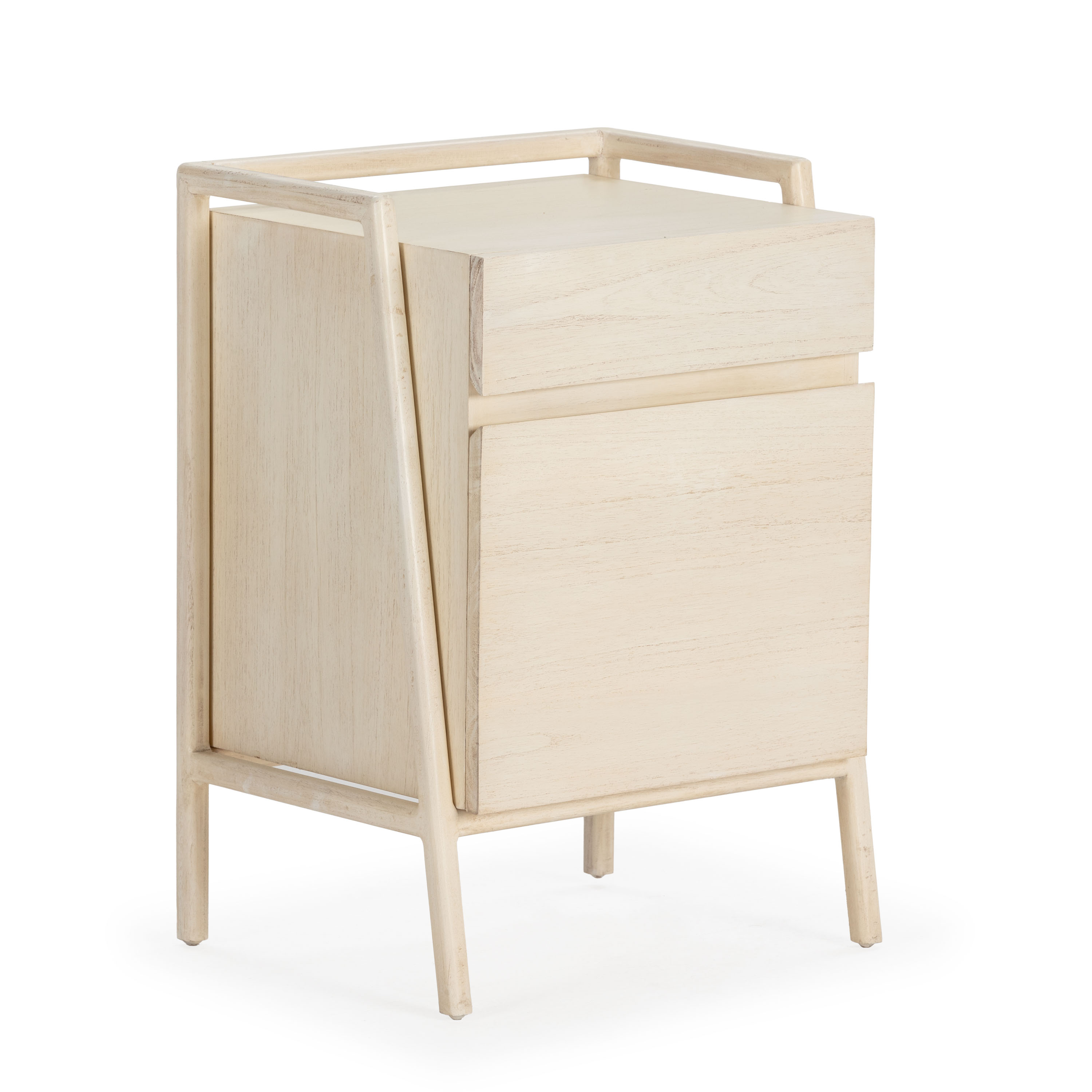 Mesita de noche 50x40x70 madera blanco velado
