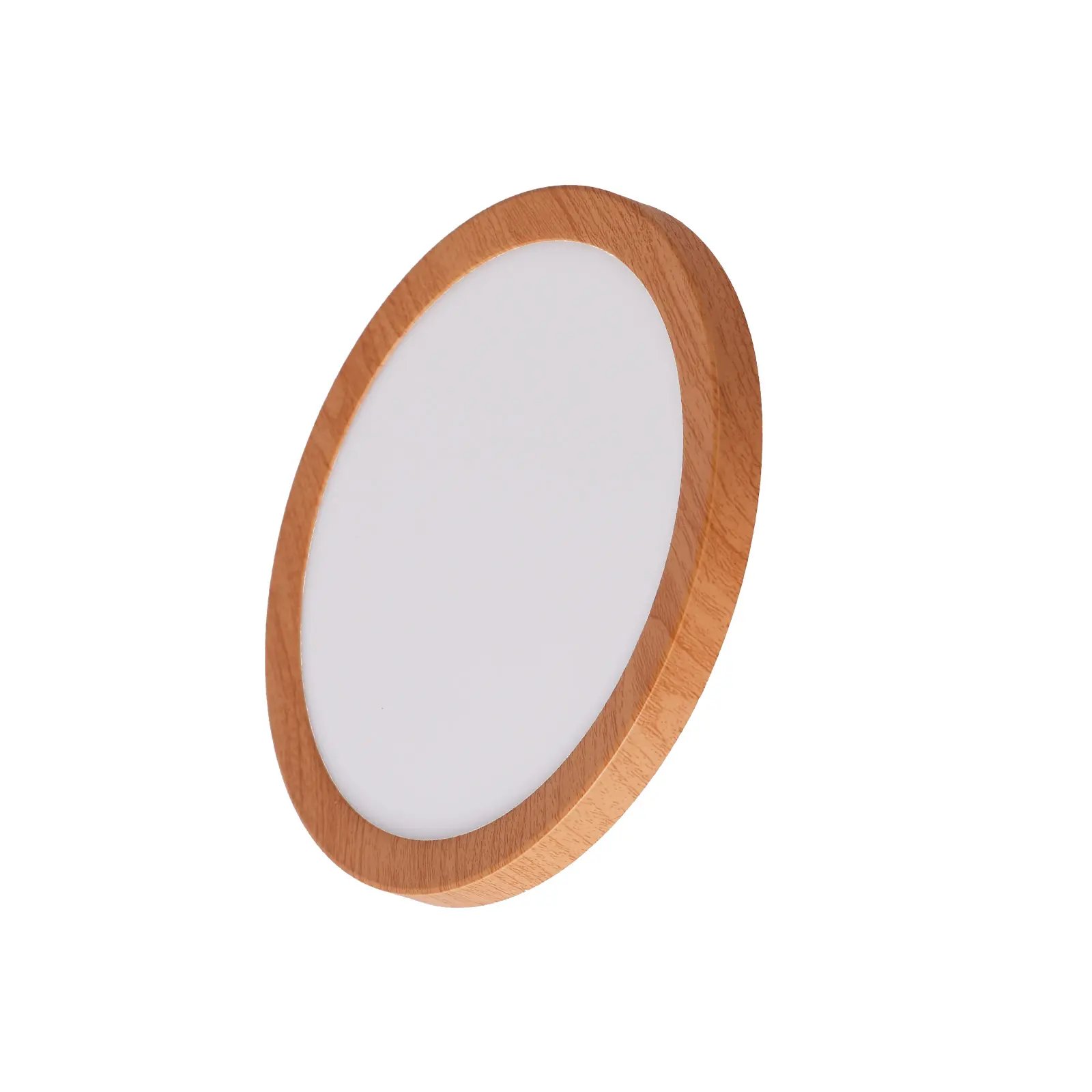 Plafón LED efecto madera ø225mm 18w ip44, empotrable/superficie, cct