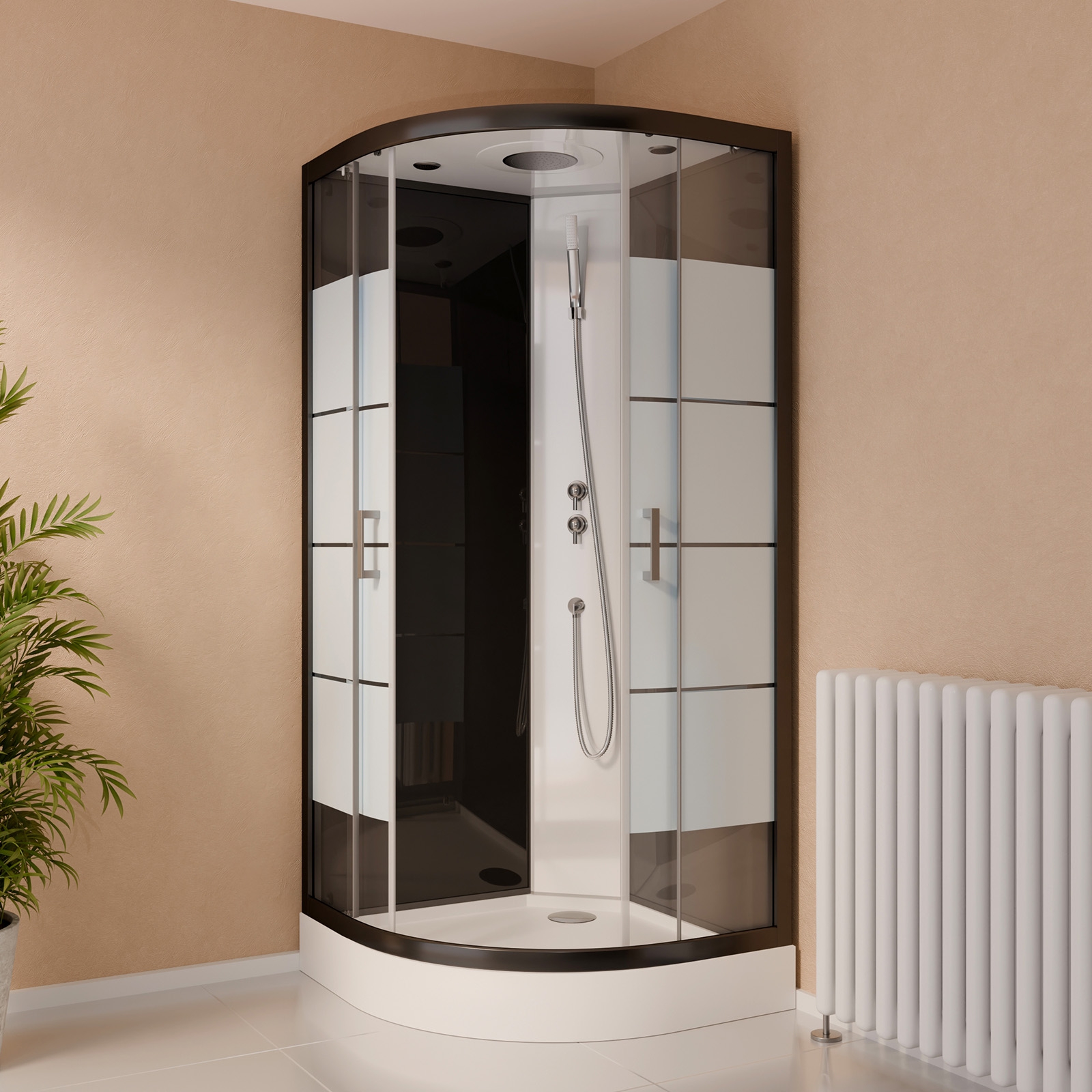 Cabina ducha 1/4 circulo simply stripe loked