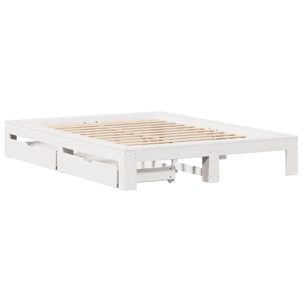 vidaXL estructura de cama sin colchón madera de pino blanca 140x190 cm