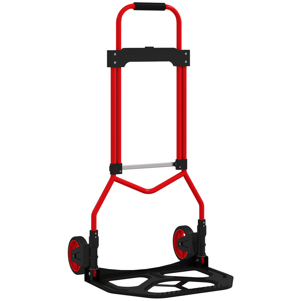Carretilla 38.5x40x102 cm acero, tpr color rojo Homcom