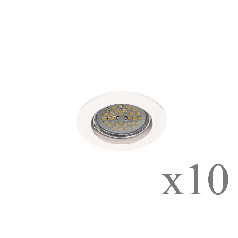 Pack 10 foco empotrable fijo basic redondo blanco wonderlamp 1xgu10