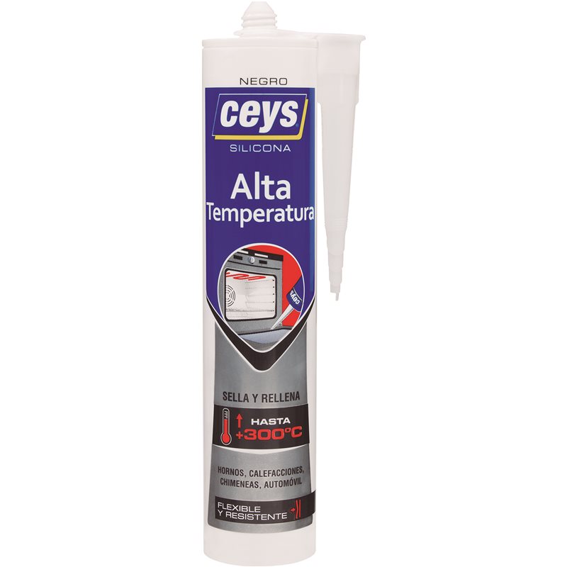 Silicona alta temperatura negra Ceys
