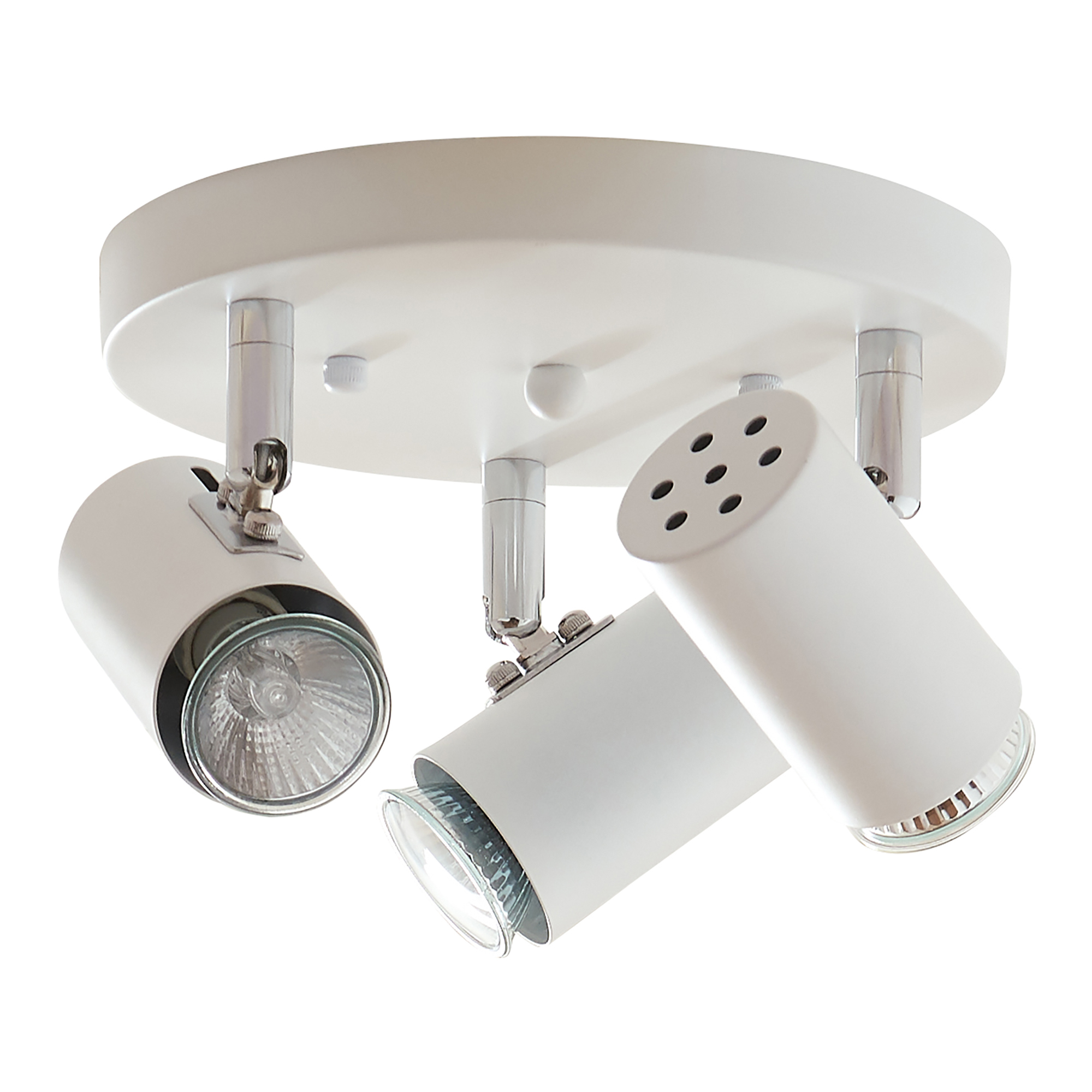 Lámpara de techo bathgate 3x g10 28w metal/cristal 14xø5,5 blanco [lux.pro]