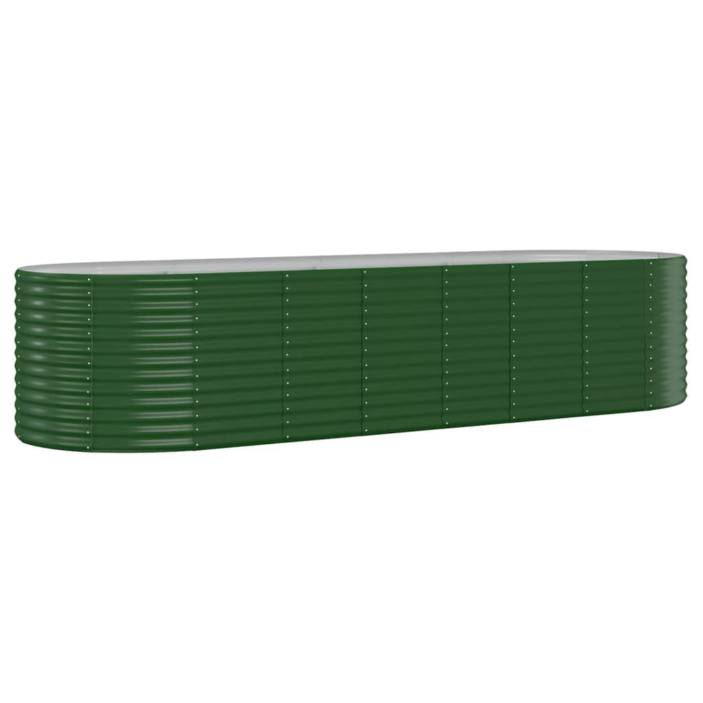 vidaXL jardinera arriate acero galvanizado verde 322x100x68 cm
