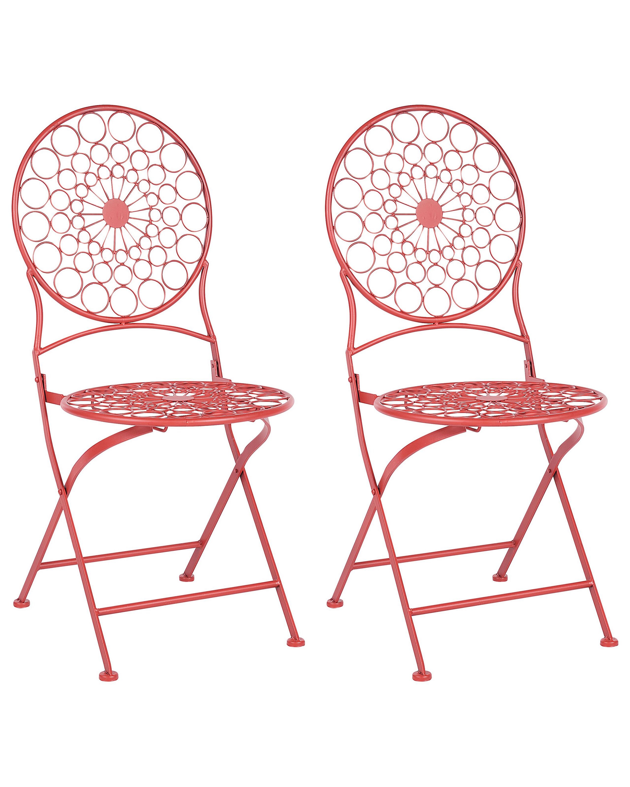 Conjunto de 2 sillas de jardín scario metal rojo