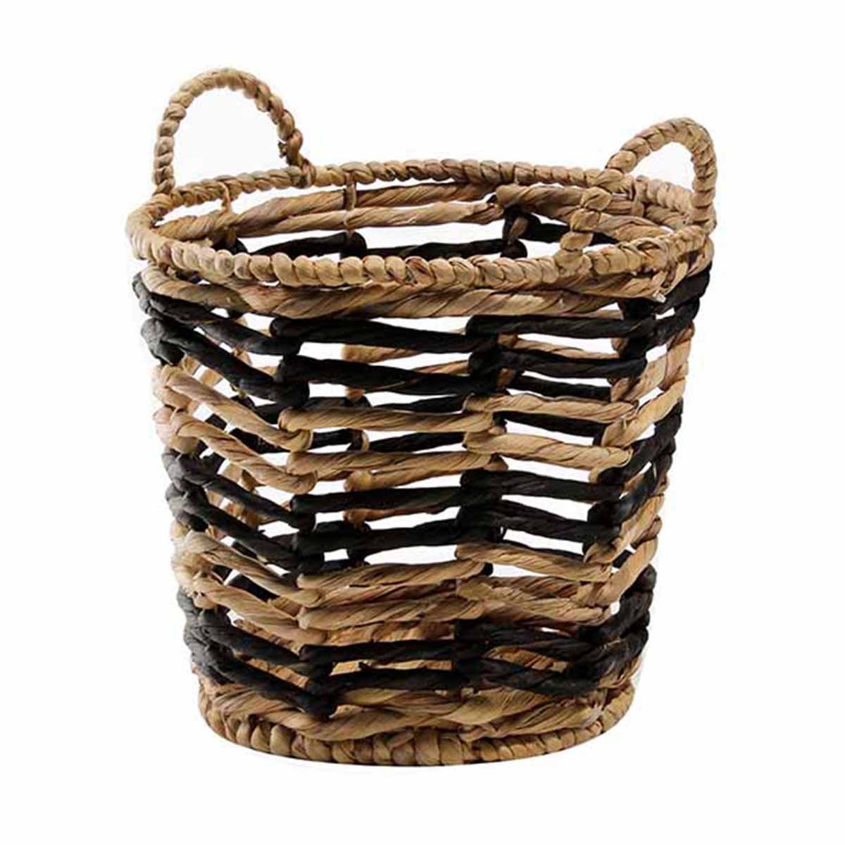 Cesta de agua de jacinto redonda h34 cm