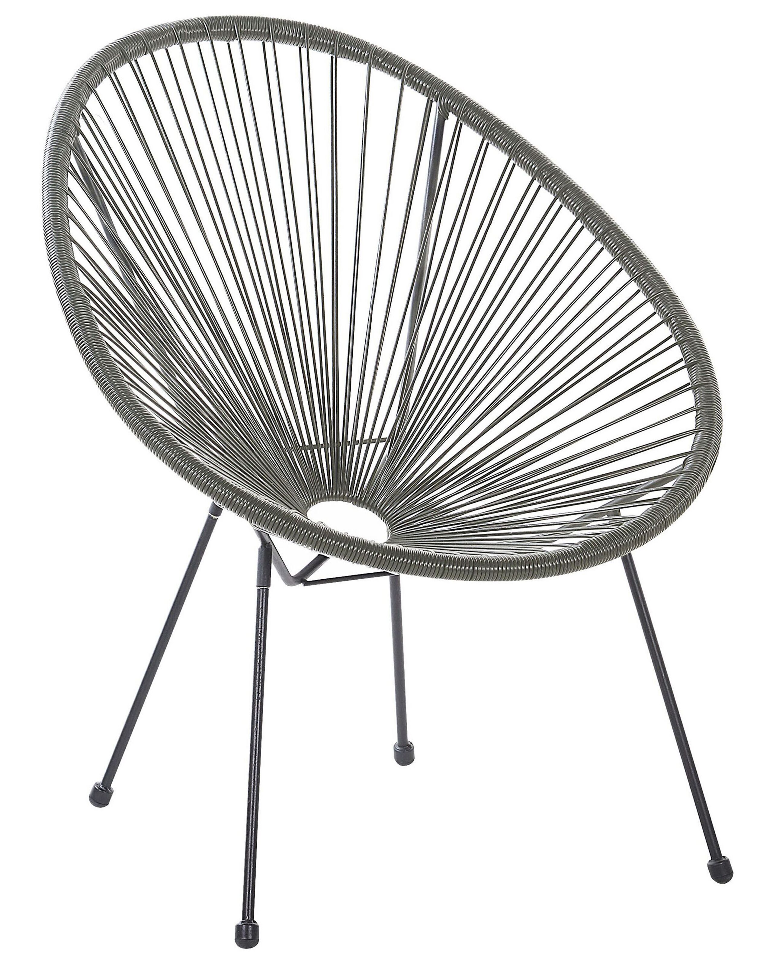 Silla de jardín acapulco ii ratán sintético gris oscuro