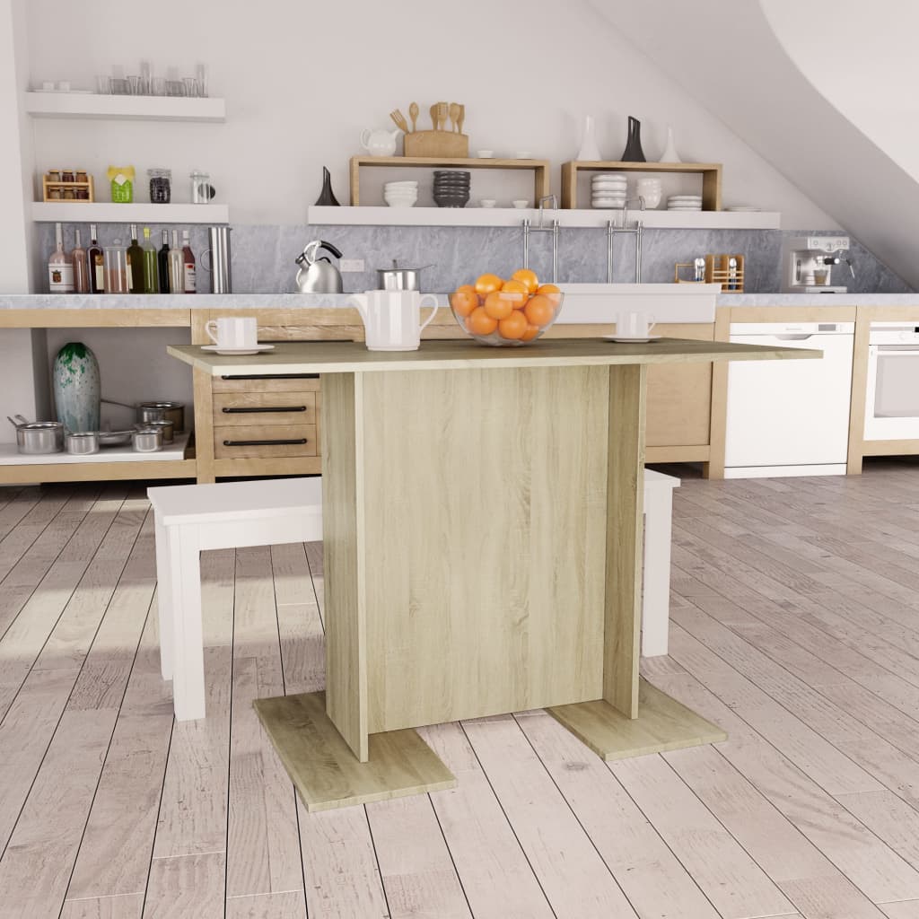 Mesa de comedor madera contrachapada roble sonoma 110x60x75cm oif982256