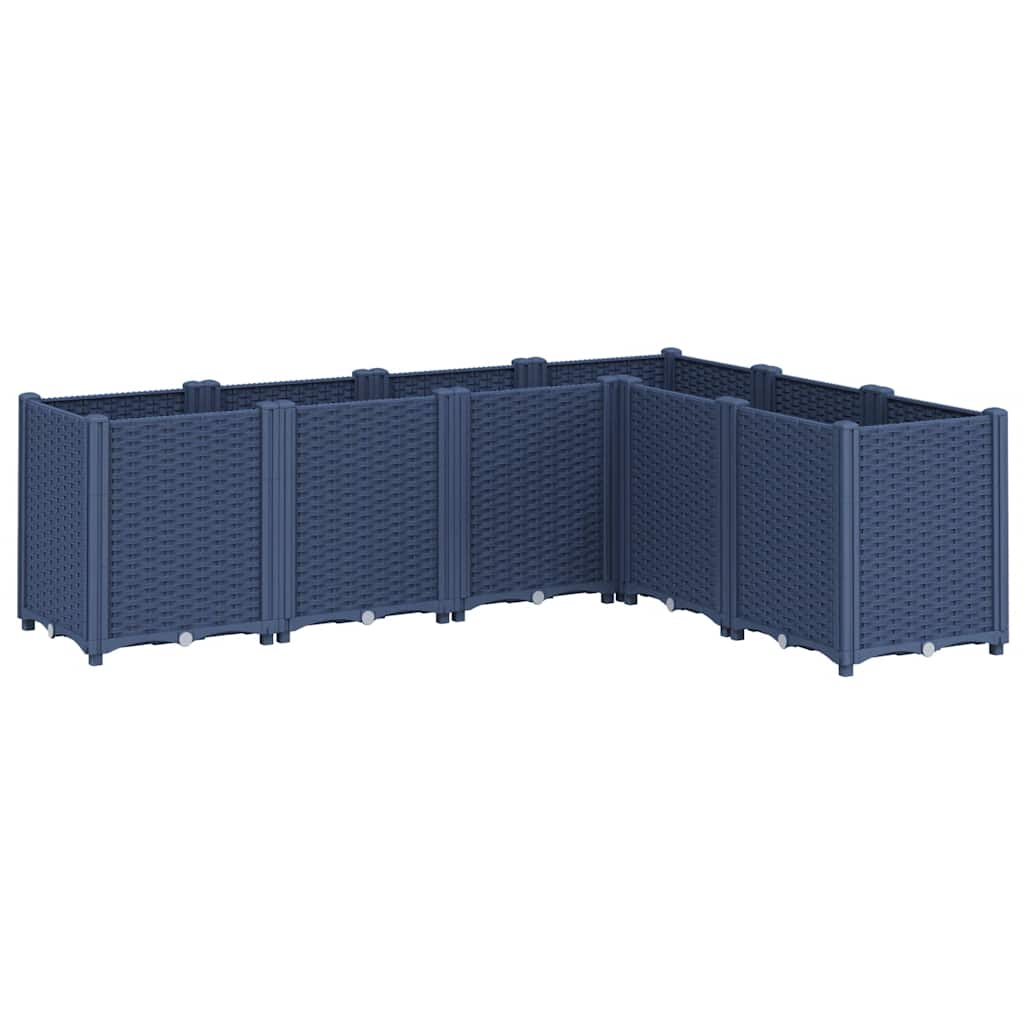 vidaXL jardinera pp azul gris 160x120x53 cm
