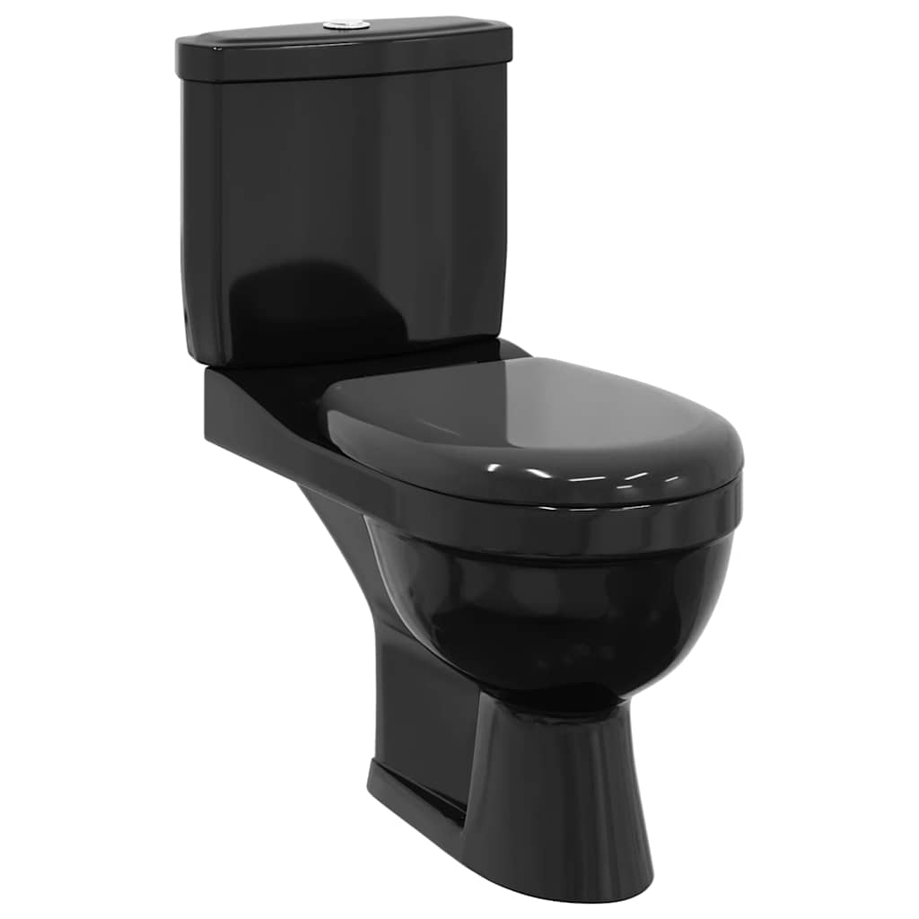 vidaXL inodoro wc con cisterna negro