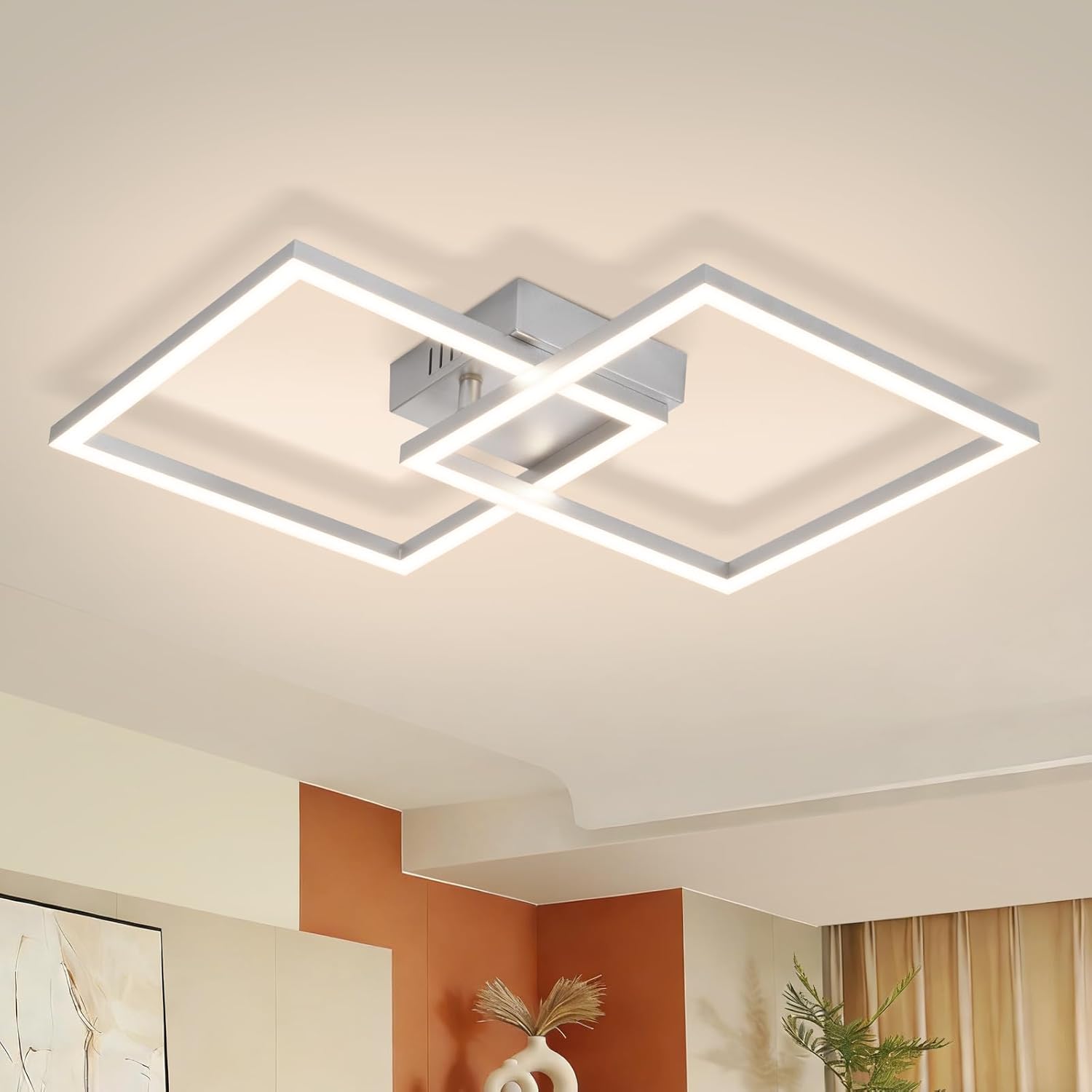 Nettlife plafón LED redondo 24w plateado moderna 4000k luz neutra baño
