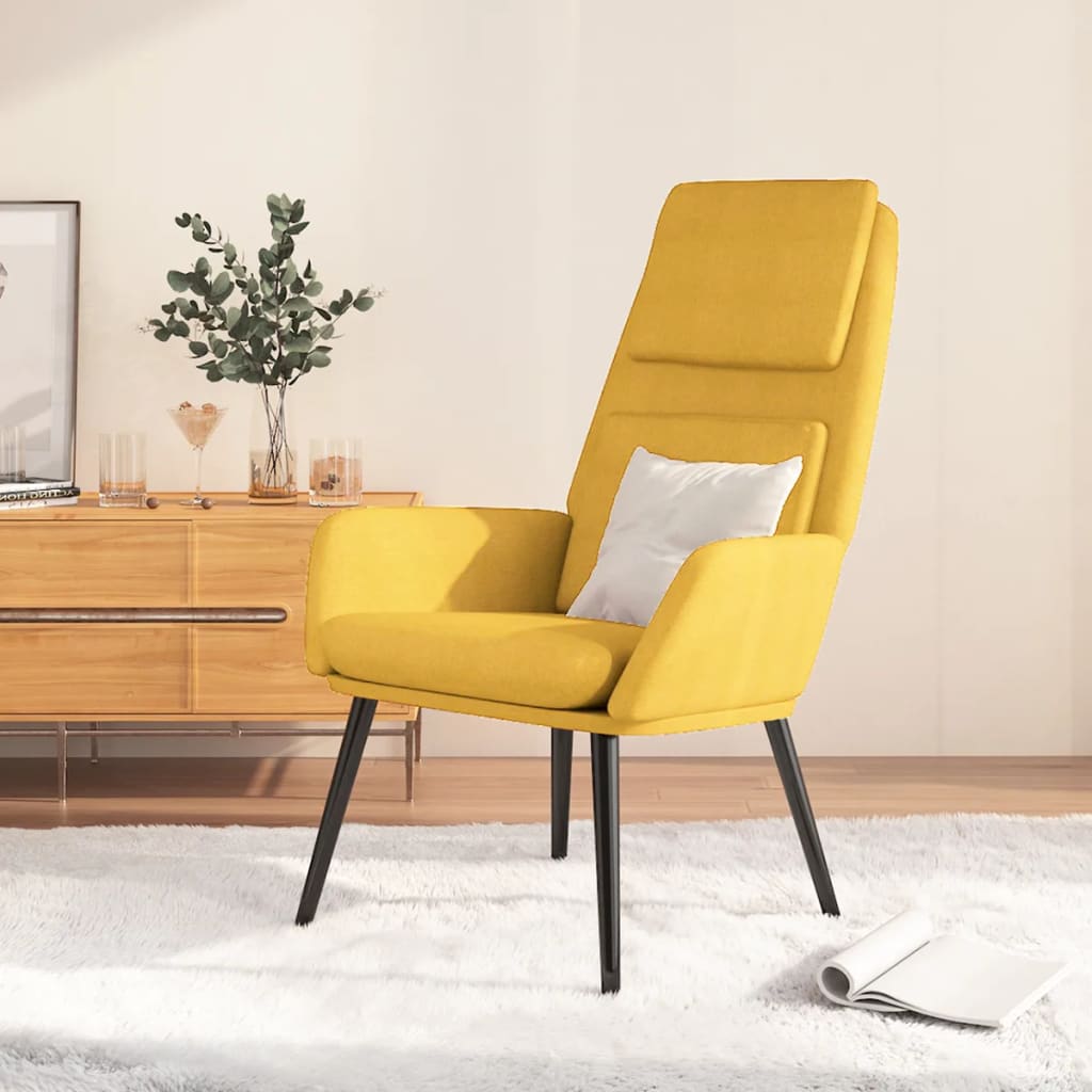 Sillón de relax de tela amarillo mostaza qweo3905