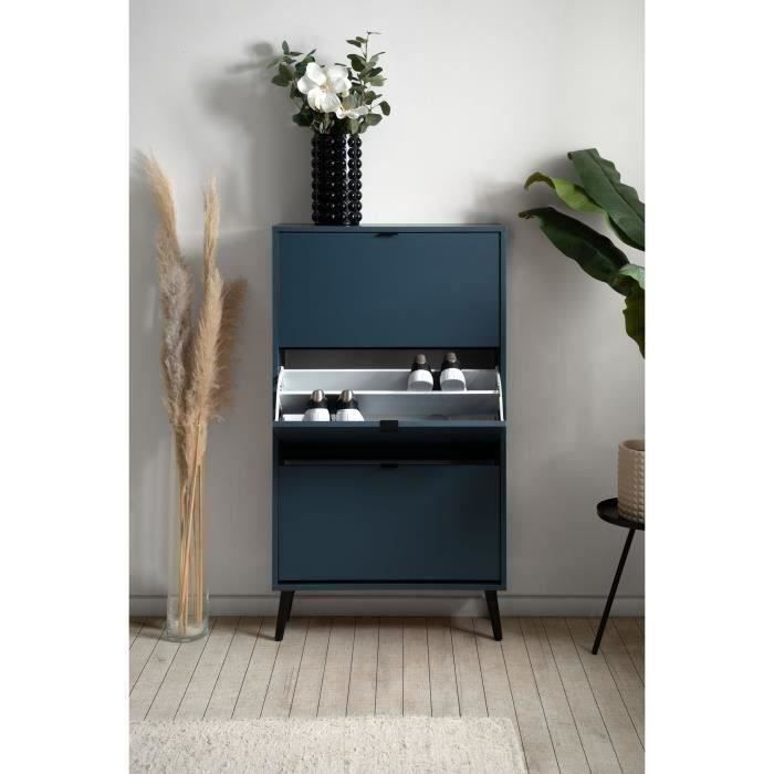 Mueble para zapatos - azul noche - 3 abatibles - 12 pares - l70 x p24 x h12