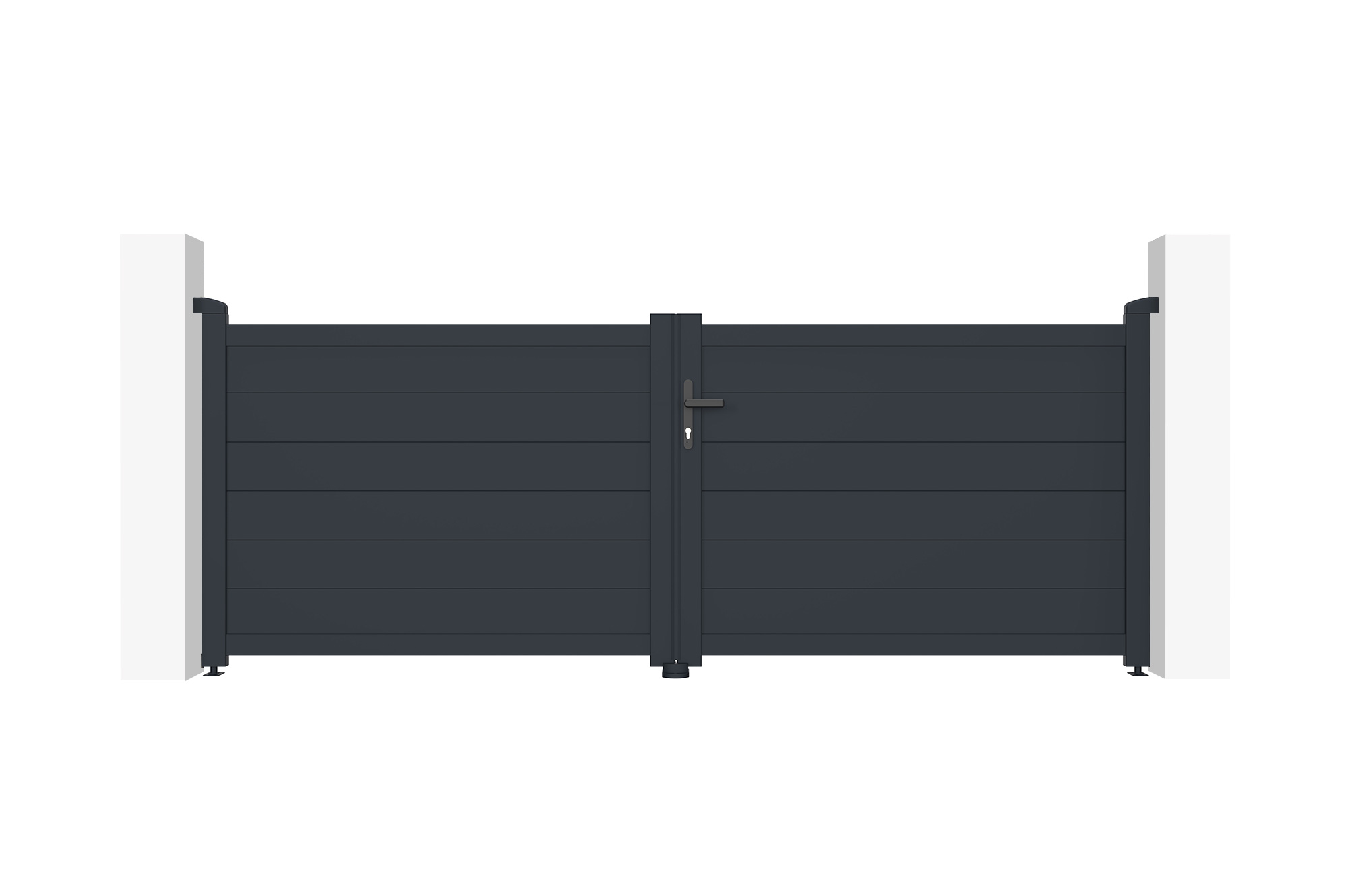 Puerta batiente automática gris eiger 3m h.115cm + motor ranger b150