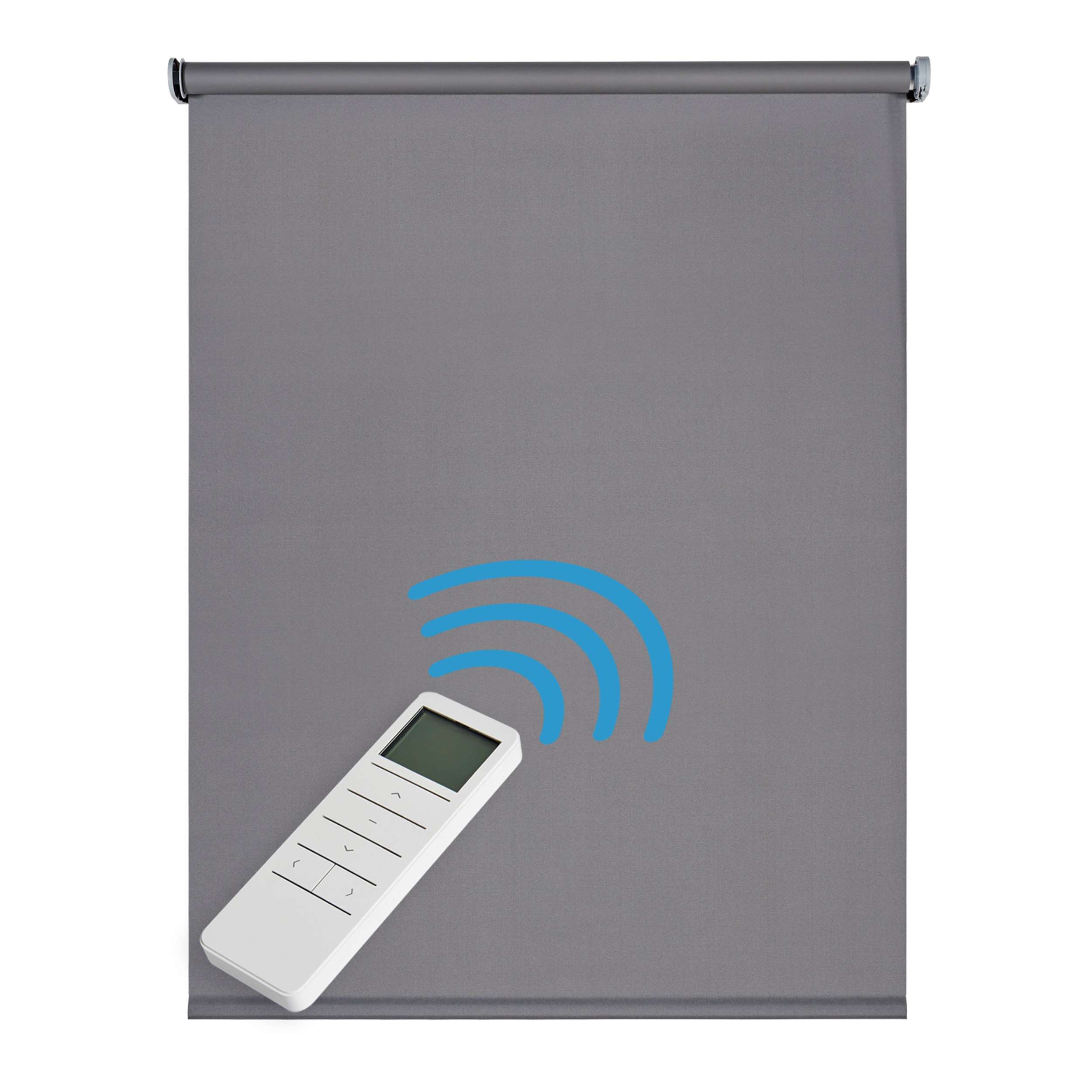 Estores enrollables motorizados blackout premium gris oscuro 100 x 250cm