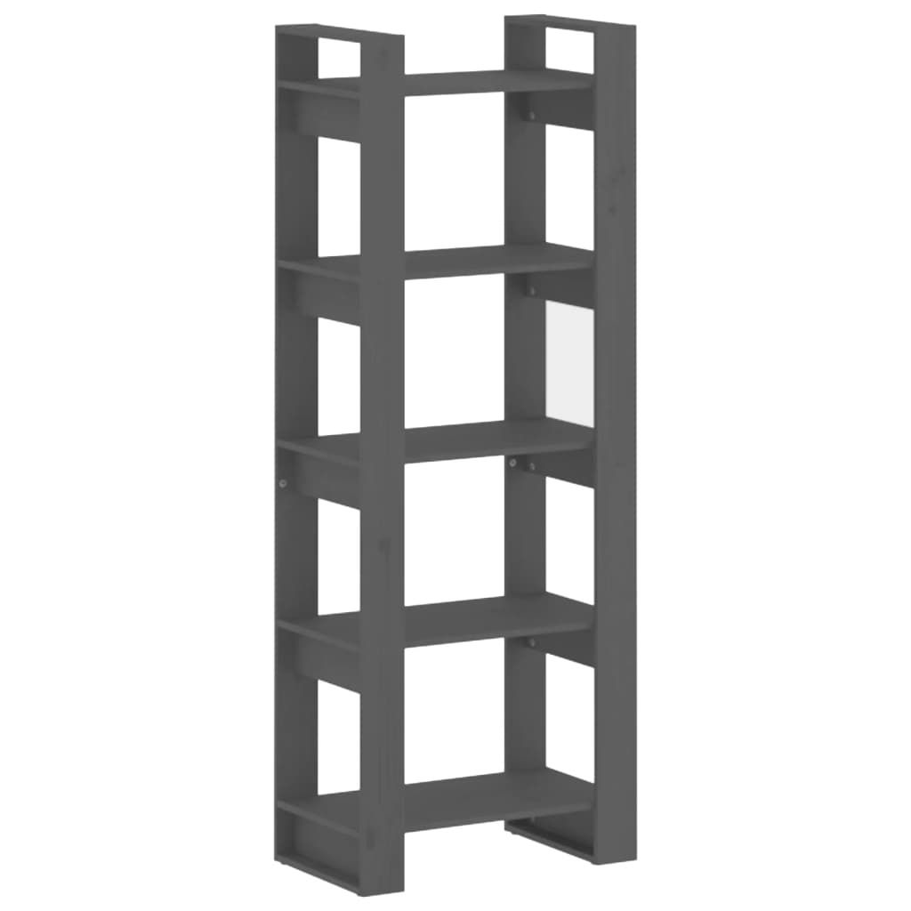 vidaXL estantería/divisor de espacios madera maciza gris 60x35x160 cm