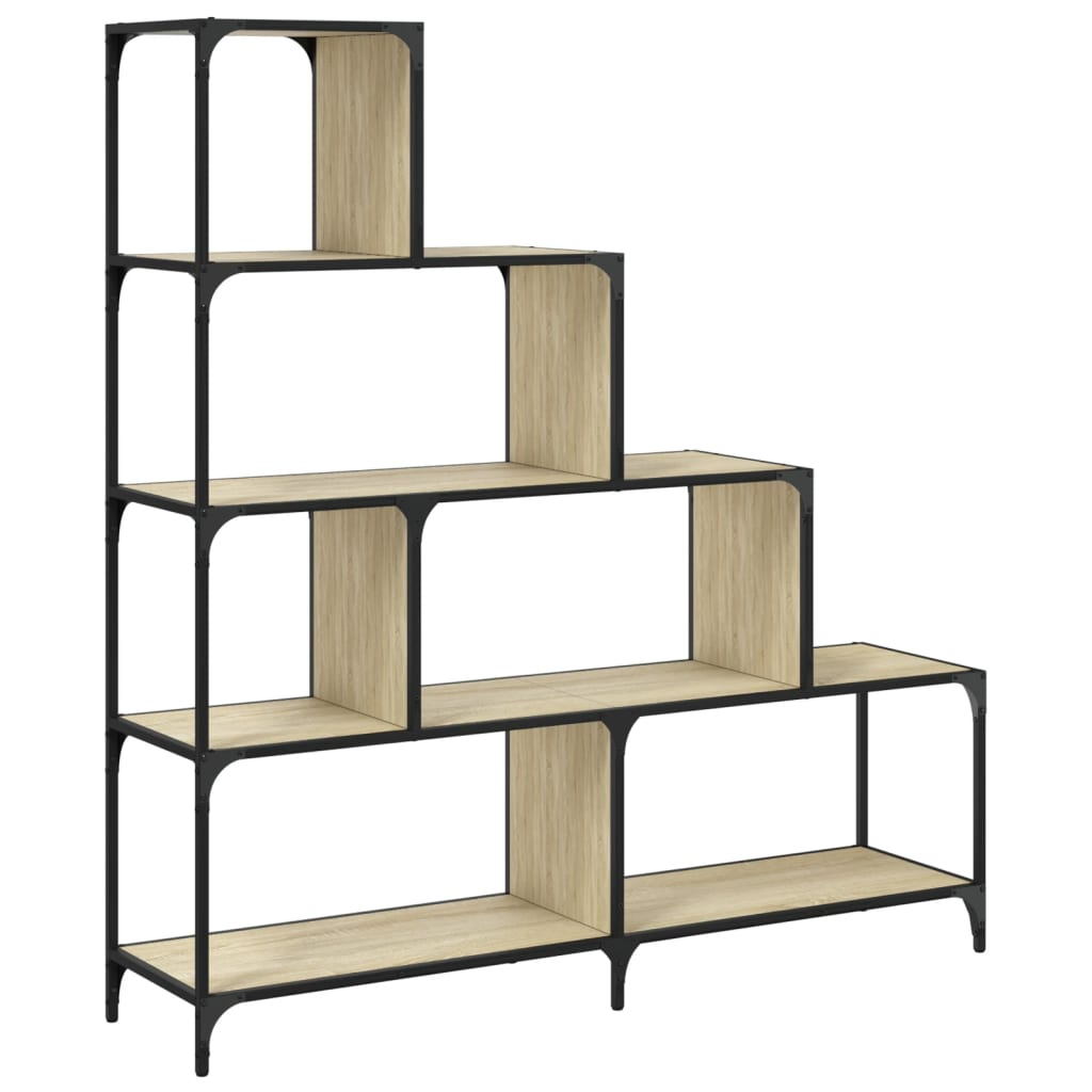 vidaXL librería con 4 peldaños madera roble sonoma 139x33,5x149 cm