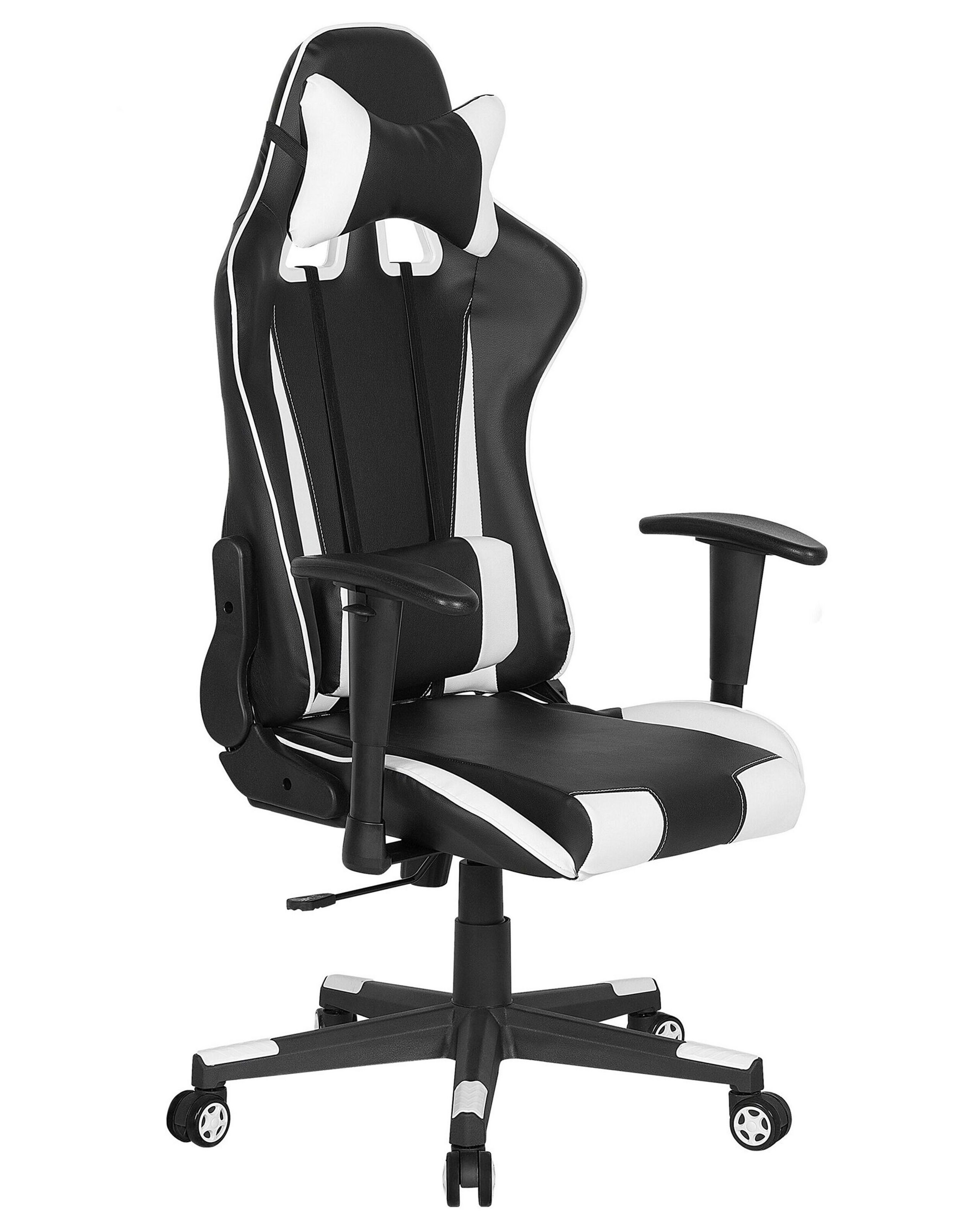Silla de oficina gamer piel sintética blanco