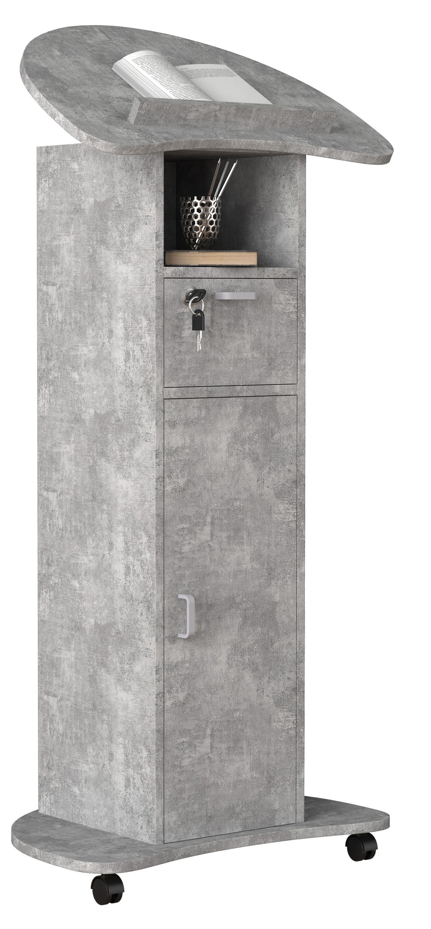 Escritorio de pie redola gris concreto 0