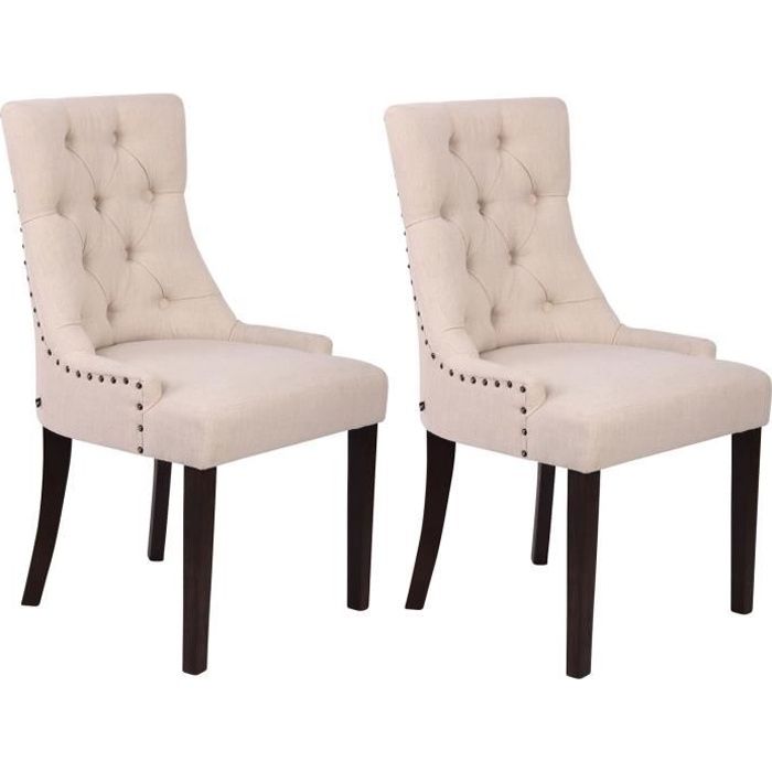 Sillas de comedor tapizadas - crema - pack 2