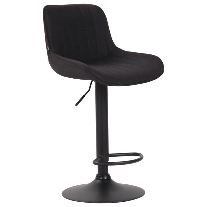 Taburete de bar regulable - tela - negro