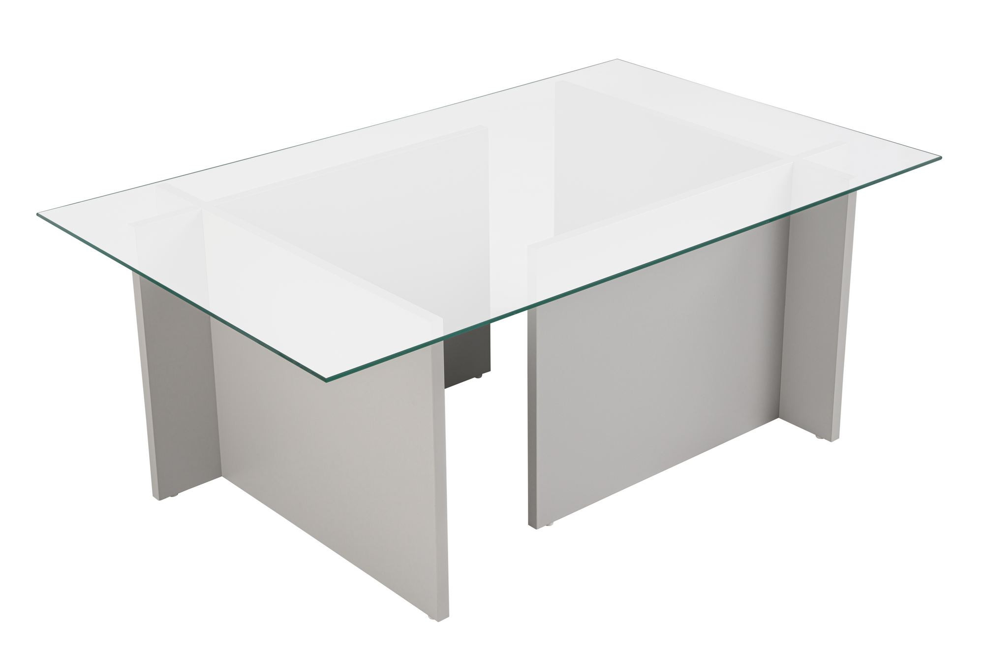 Mesa de centro de cristal <<vetrino>> 105 x 65 x 40 cm - gris