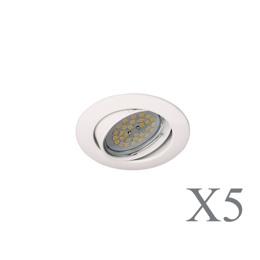 Pack 5 foco empotrable basculante basic redondo blanco wonderlamp 1xgu10