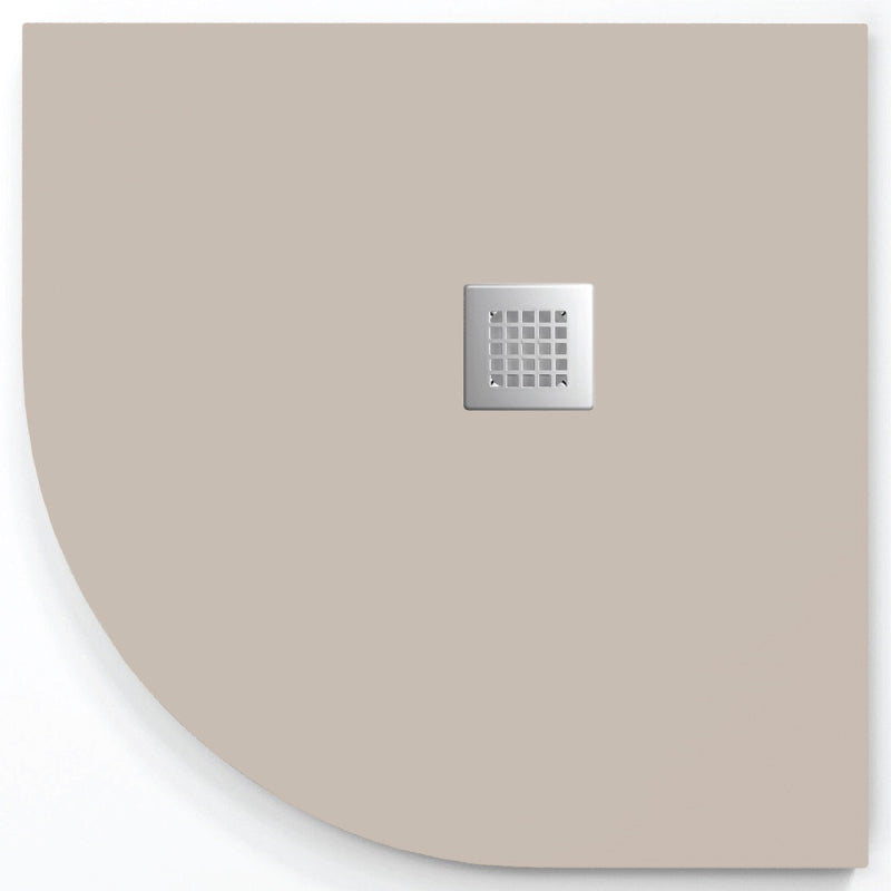 Plato de ducha onda curve crema 80x80 cm (radio 50) rejilla acero inox.