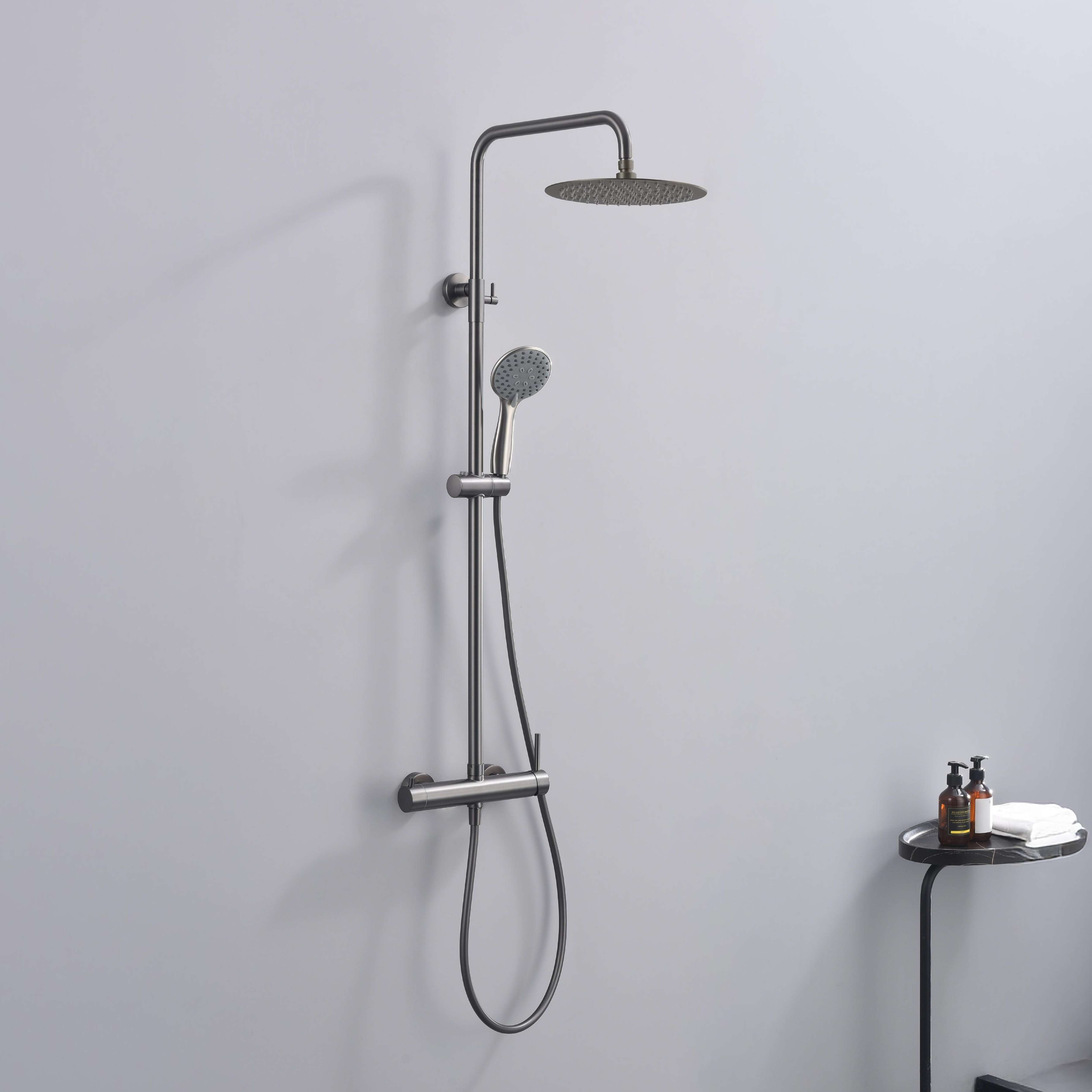 Columna de ducha monomando sky bath black gun metal inox s304 serie rock