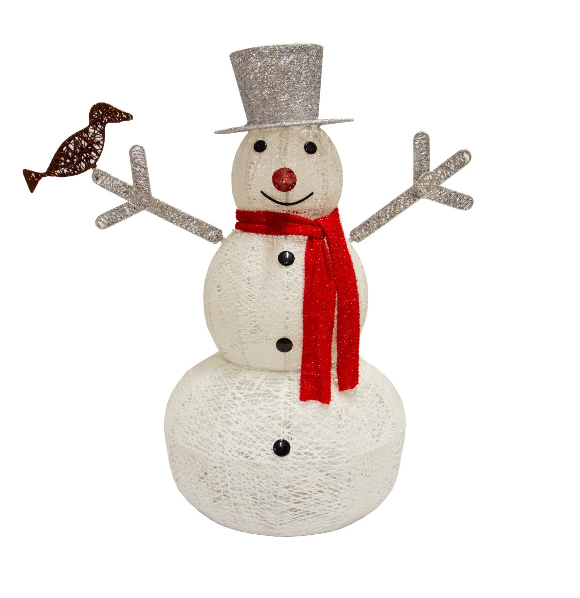 Muñeco de nieve iluminado 89cm decoración navideña adviento 100 LEDs