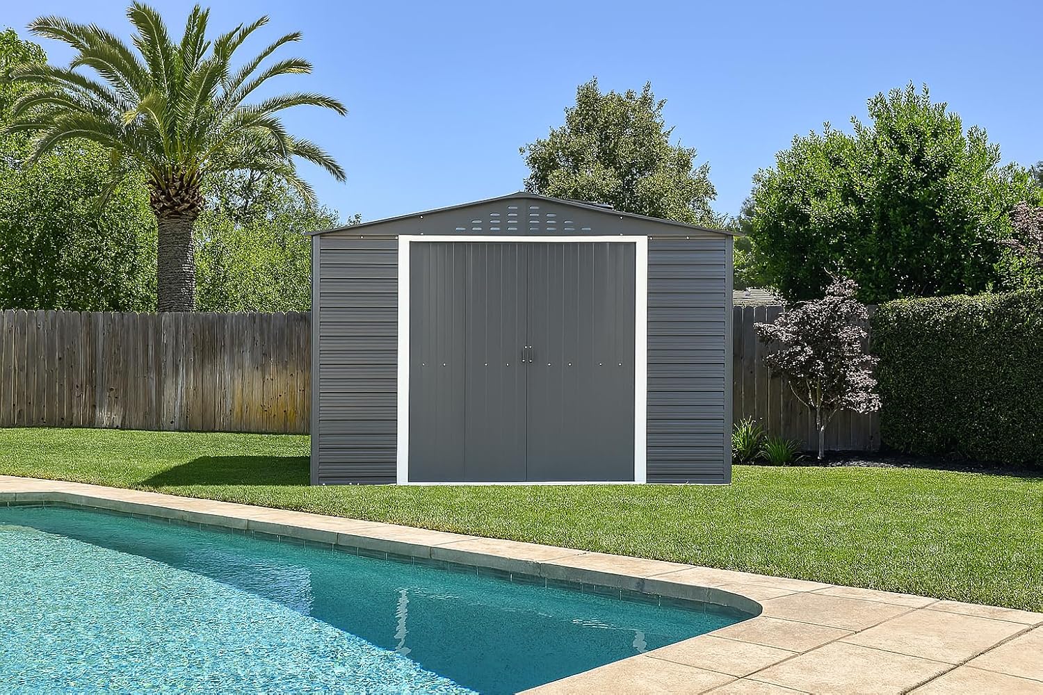 Caseta cobertizo metal jardin alpine 10x8 antracita duramax
