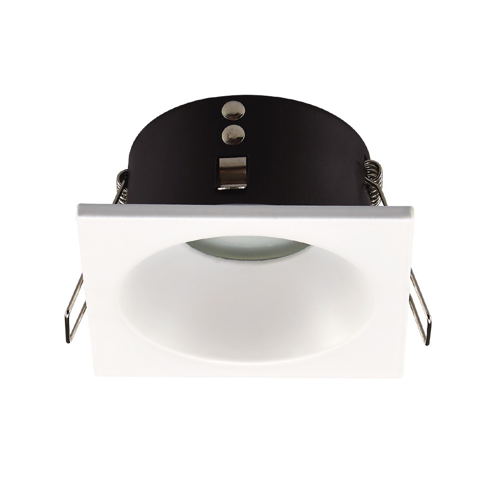 Empotrable para baños o exteriores cuadrado blanco 1xgu10 ip65 ø7,5cm