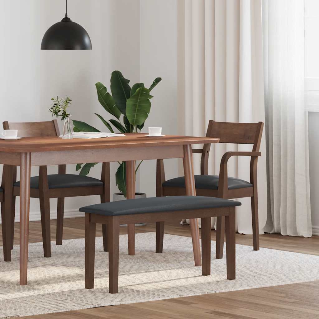 Banco 90 cm madera maciza marrón caucho oif275936