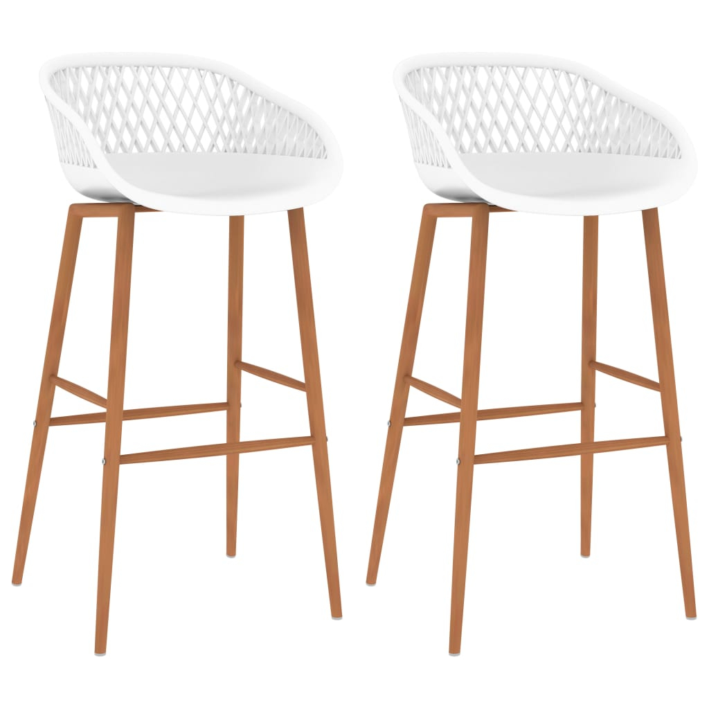 vidaXL taburetes de cocina 2 unidades blanco