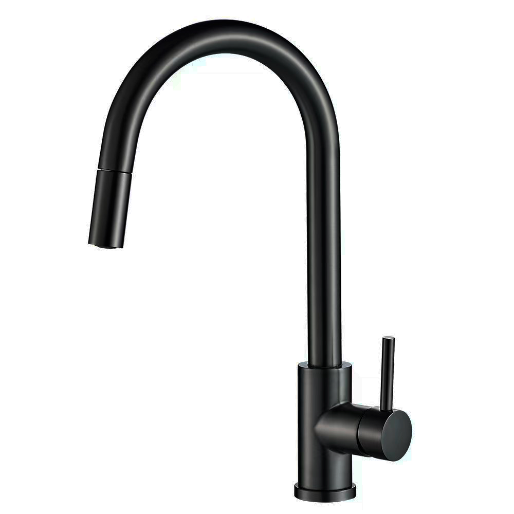 Valaz grifo de cocina negro mate monomando extraíble